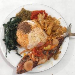 Nasi Rames Ikan Kembung Bakar