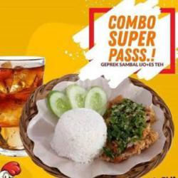 Nasi Ayam Geprek Sambel Ijo   Es Teh