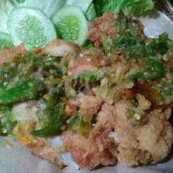 (tanpa Nasi )ayam Geprek Sambal Lado Ijo