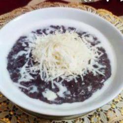 Bubur Ketan Hitam Keju Roti Susu Kuah Santan