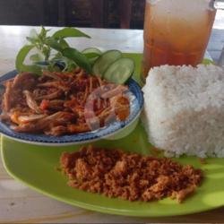 Sambel Teri Kemangi Nasi Tempe Terong Crispy Es Teh/panas