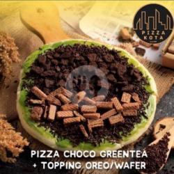 Pizza Greentea Meses Toping Oreo Wafer