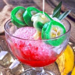 Es Pisang Ijo Aneka Toping
