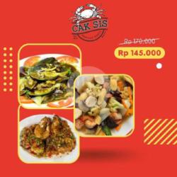 Hemat Ceria - Kerang Hijau Saus Padang, Udang Goreng Asam Manis, Capcay Goreng