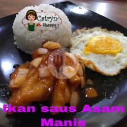 Nasi Ikan Asam Manis