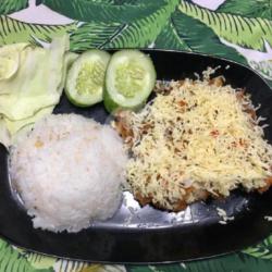 Nasi Ayam Dada Geprek Keju (level 1-5)