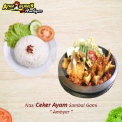 Nasi Ceker Ayam Sambal Gami Ambyar