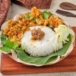 Ayam Geprak Kemangi   Nasi