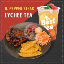 Steak Blackpepper   Lychee Tea