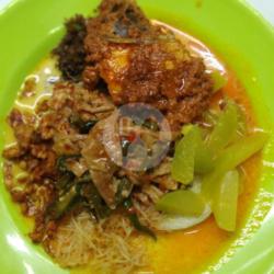 Lontong Serundeng Ayam(rendang/sambel)