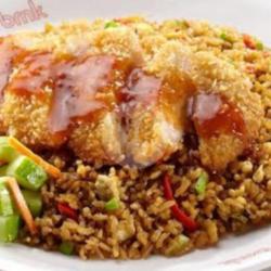 Nasi Goreng Kari Chicken Katsu   Teh Es