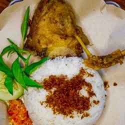 Nasi   Bebek Bakar Penyet Sambel Ijo Gratis Es Teh