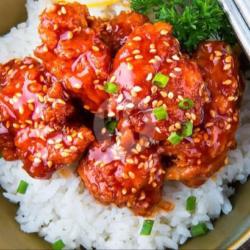 Korean Spicy Fried Chiken   Rice