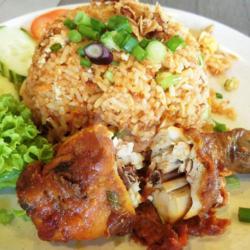 Nasi Goreng Sosis Special Ayam Penyet   Es Teh / Teh Panas