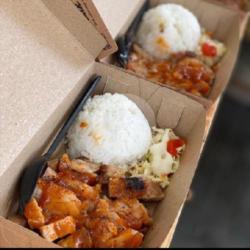 Chicken Steak Barbeque Sauce With Rice