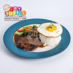 Beef Hamburg With Rice And Egg