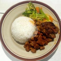 Nasi Rames ( Ati Ampela Bumbu Rendang )