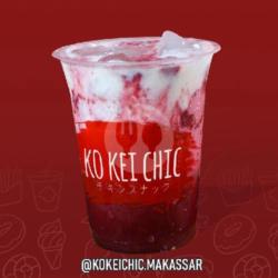 Red Velvet Cheese Drink   Boba