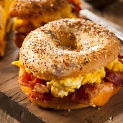 Nyc Streaky Bacon Egg And Cheese Bagel