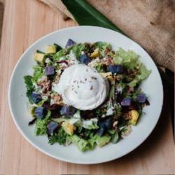 Mixed Grain Salad With Poached Egg