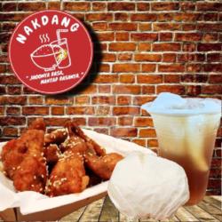 6 Pcs Chicken Wings Hot Spicy Sauce ( Rice   Ice Tea Reguler )