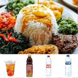 Nasi Padang Daging Rendang Plus Minuman