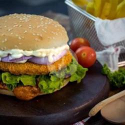 Chicken Burger Kentang Goreng