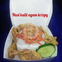 Nasi Kulit Ayam Krispy Sambel Mercon