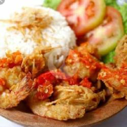 Nasi Udang Geprek