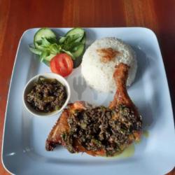 Ayam Penyet Sambal Ijo   Nasi