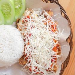 Paket Nasi Ayam Geprek Topping Kenu Parut Free Es Teh