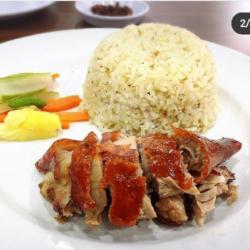 Nasi Putih/hainam Bebek Panggang ( Paha )