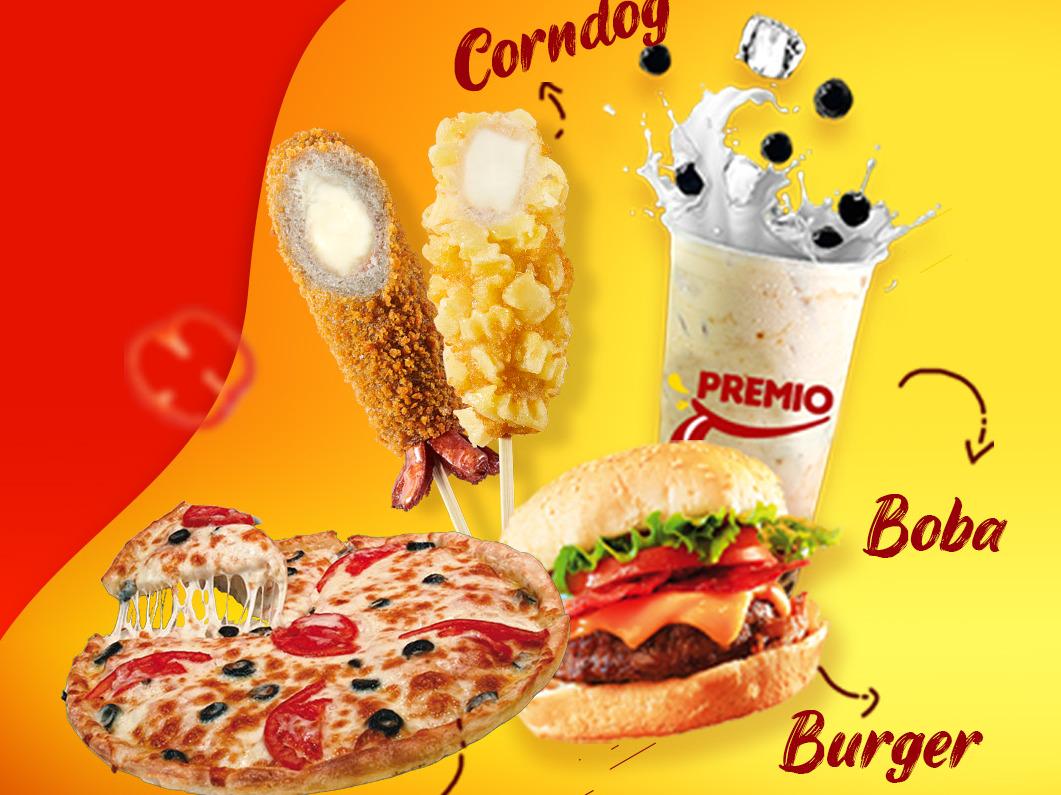 Premio Boba Pizza Corndog Burger, Monjali