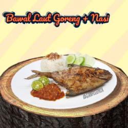 Bawal Laut Goreng   Nasi