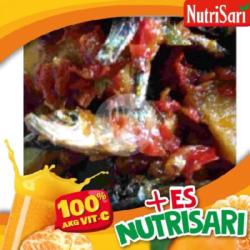 N.ikan Tamban Sambal Campur Es Nutrisari