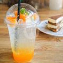 Sunrise Orange Soda With Ice Cream Topping