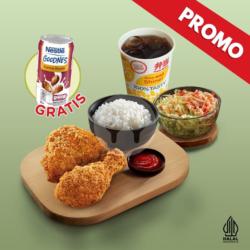 Paket Hokben Fried Chicken 2 Pcs Gratis Susu Cair Kurma