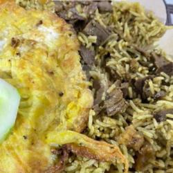 Nasgor Kebuli Nasi Basmati Telor Dadar   Kambing