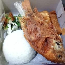 Paket Nasi Ikan Nila Goreng Kering