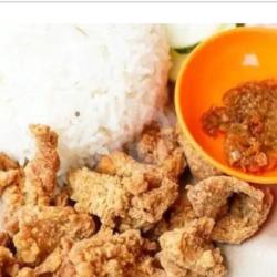 Nasi Kulit Ayam Geprek