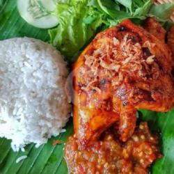 Ayam Penyet Paha Bawah  Nasi