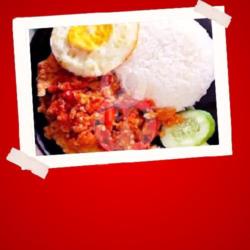 Ayam Geprek Telur Sambal Komes   Nasi