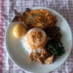 Nasi Bawal Bakar Telor Gulai,rames Komplit