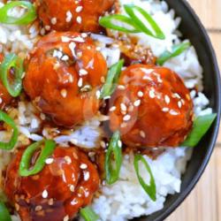 Rice Bowl Bakso Teriyaki