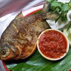 Pecel Ikan Bawal  Nasi Putih