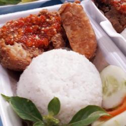 Geprek Sambal Merah   Nasi