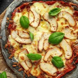 Black Moza Chicken Mushroom Pizza