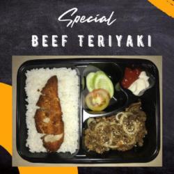 Rice Beef Teriyaki Chicken Katsu