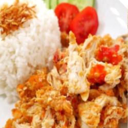 Nasi  Ayam Geprek   Sayur   Tempe Es Marimas