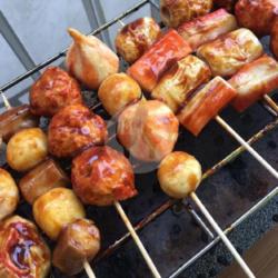 Sate Dumpling Keju Mix Sosis Bakar